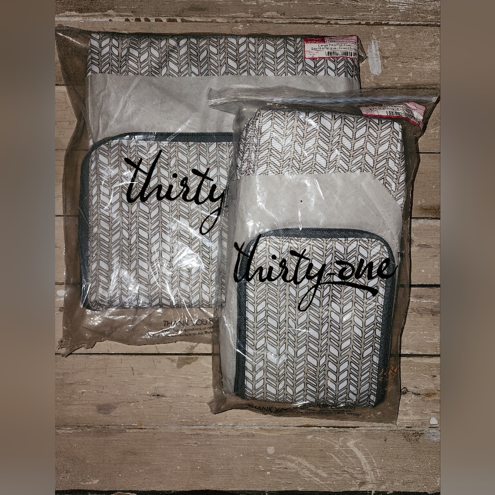 Thirty One Lg & Sm Thermal Inserts Set of 2 incl one of each size. Chevron Charm